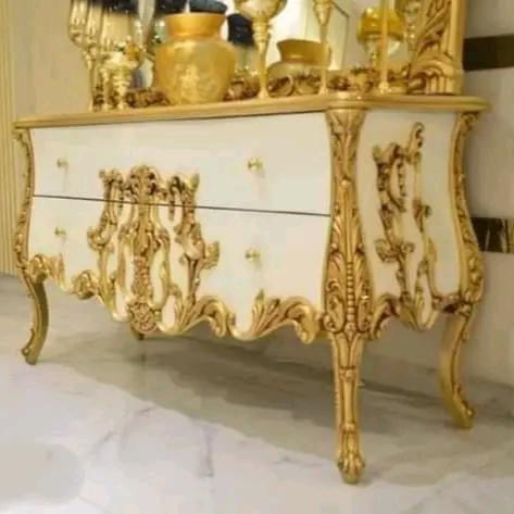 Gold Crème Bridal Set with Dressing and 2 Side-Tables | Wedding's Must Have