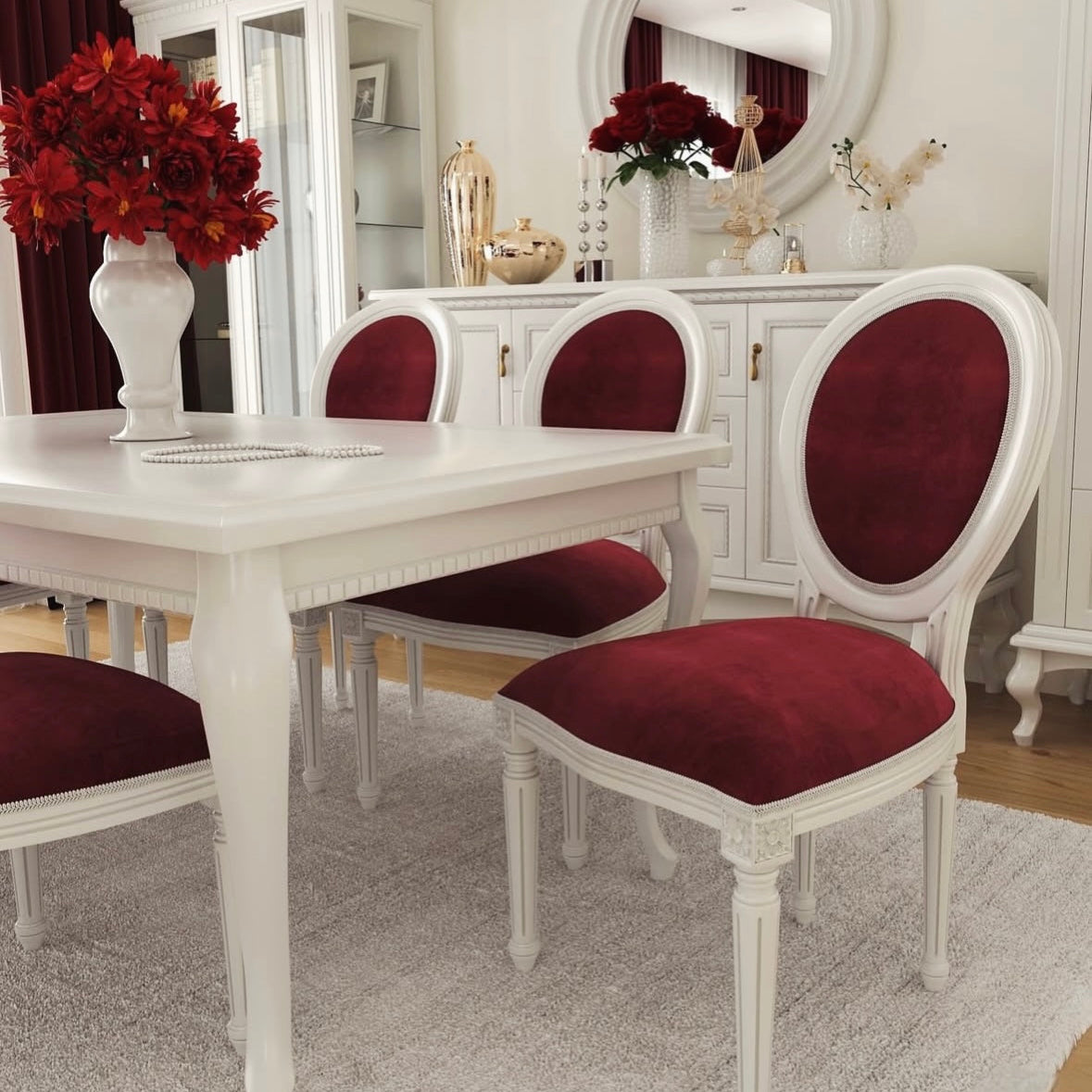 Crimson Beige Dining Table With 6 Chairs | Makes Meal Worth Enjoying