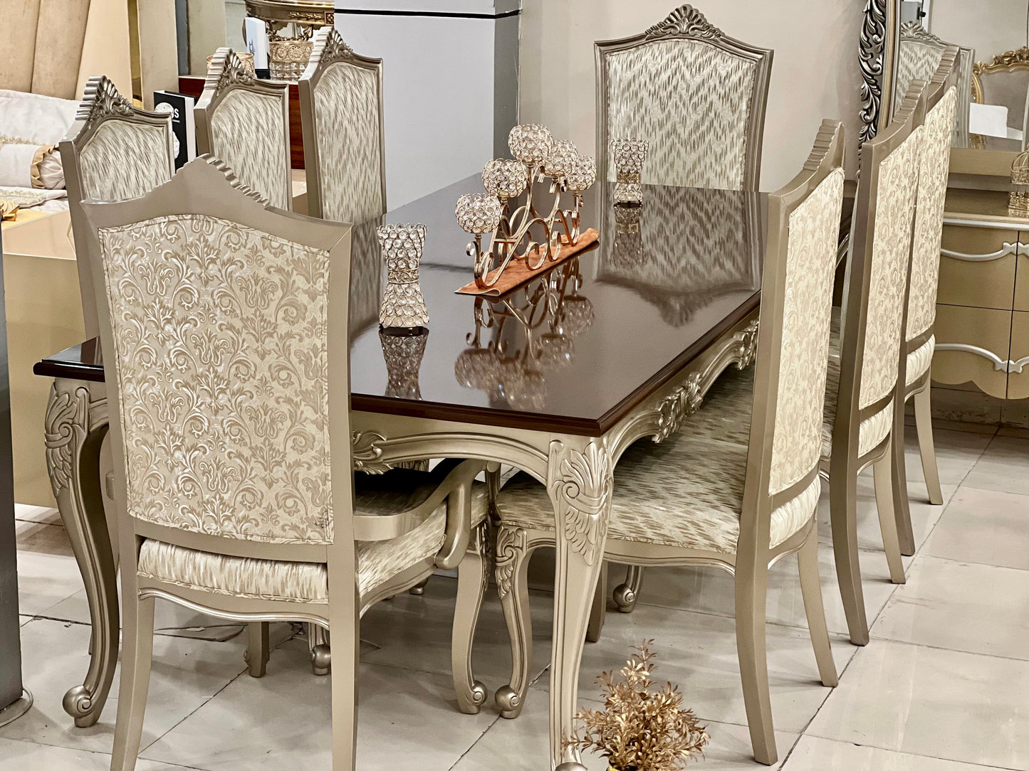 Regalia Elegance Dining Table With 8 Chairs | Family's Dining Space