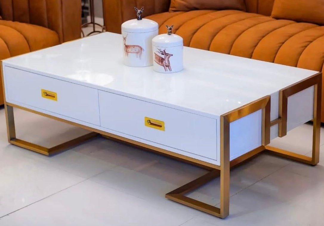 White Centre Table with Drawers | Offers Modern, Sleek Storage