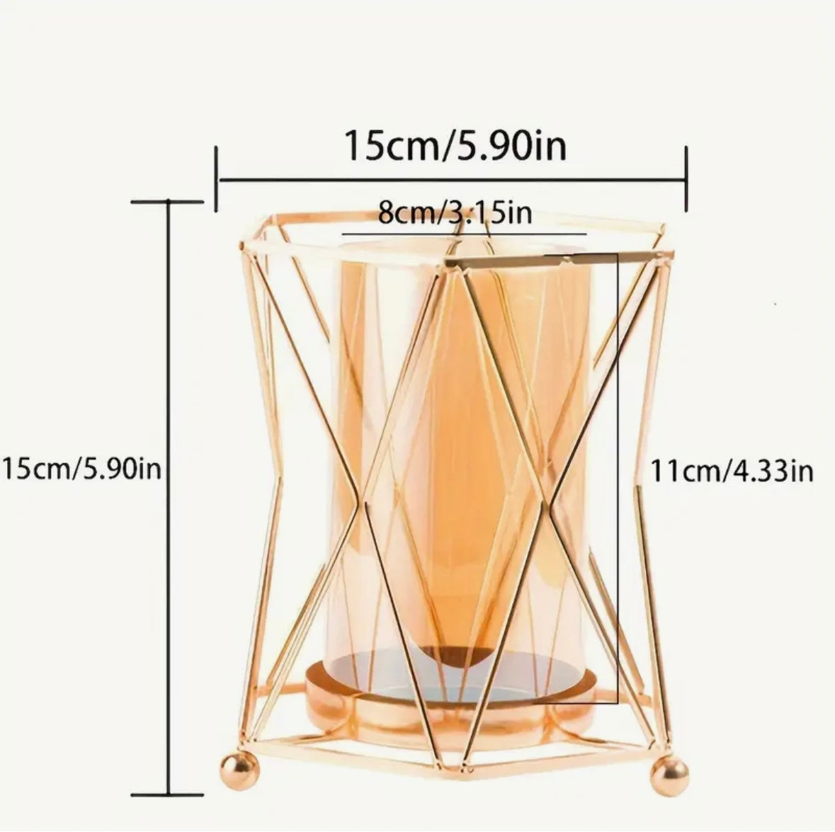 Iron Nordic Vase With Glass Inlay.