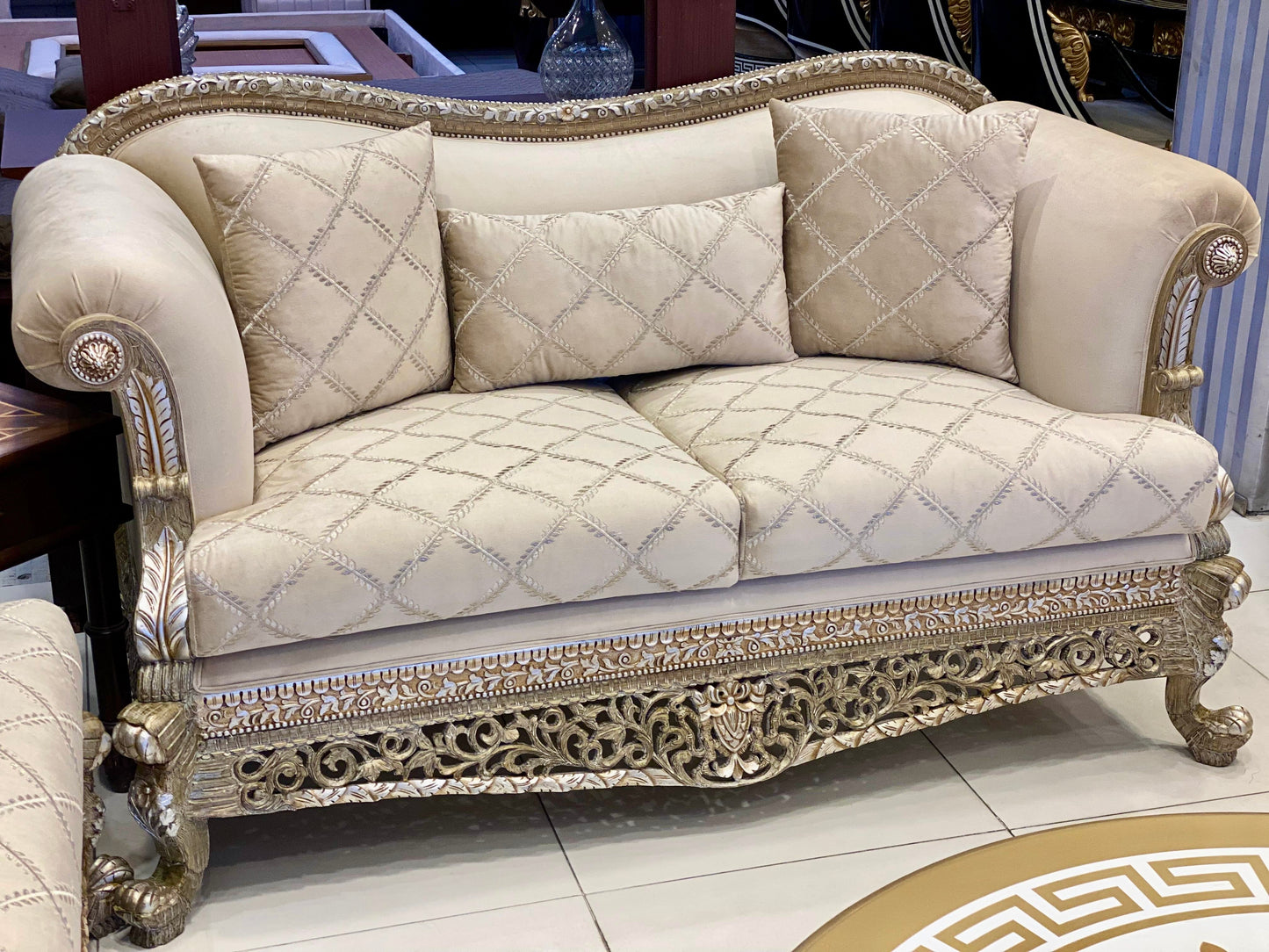 Royal Radiant Carved 6 Seater Sofa | Maximizes Seating