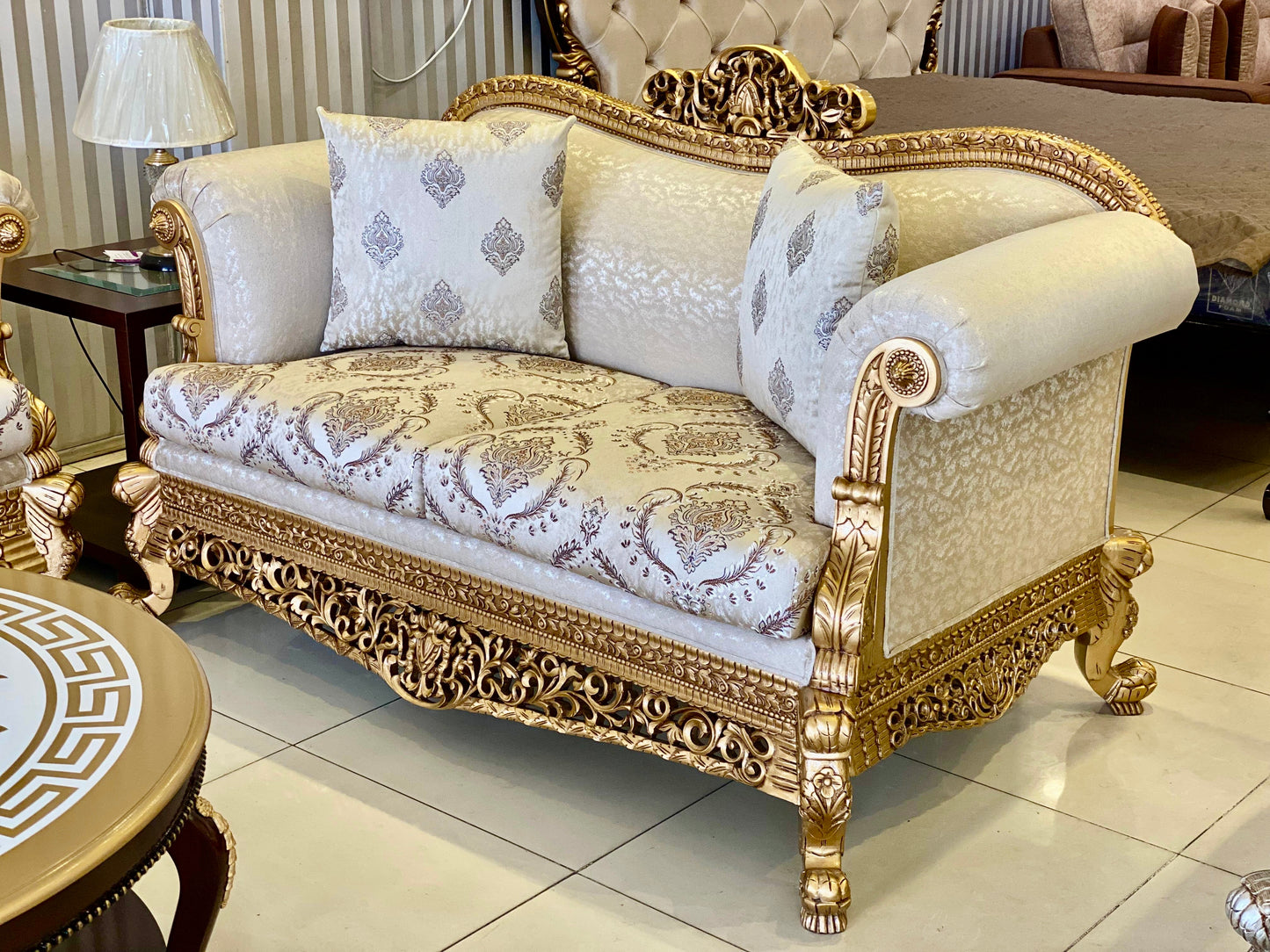 Royal Radiant Carved 6 Seater Sofa | Maximizes Seating
