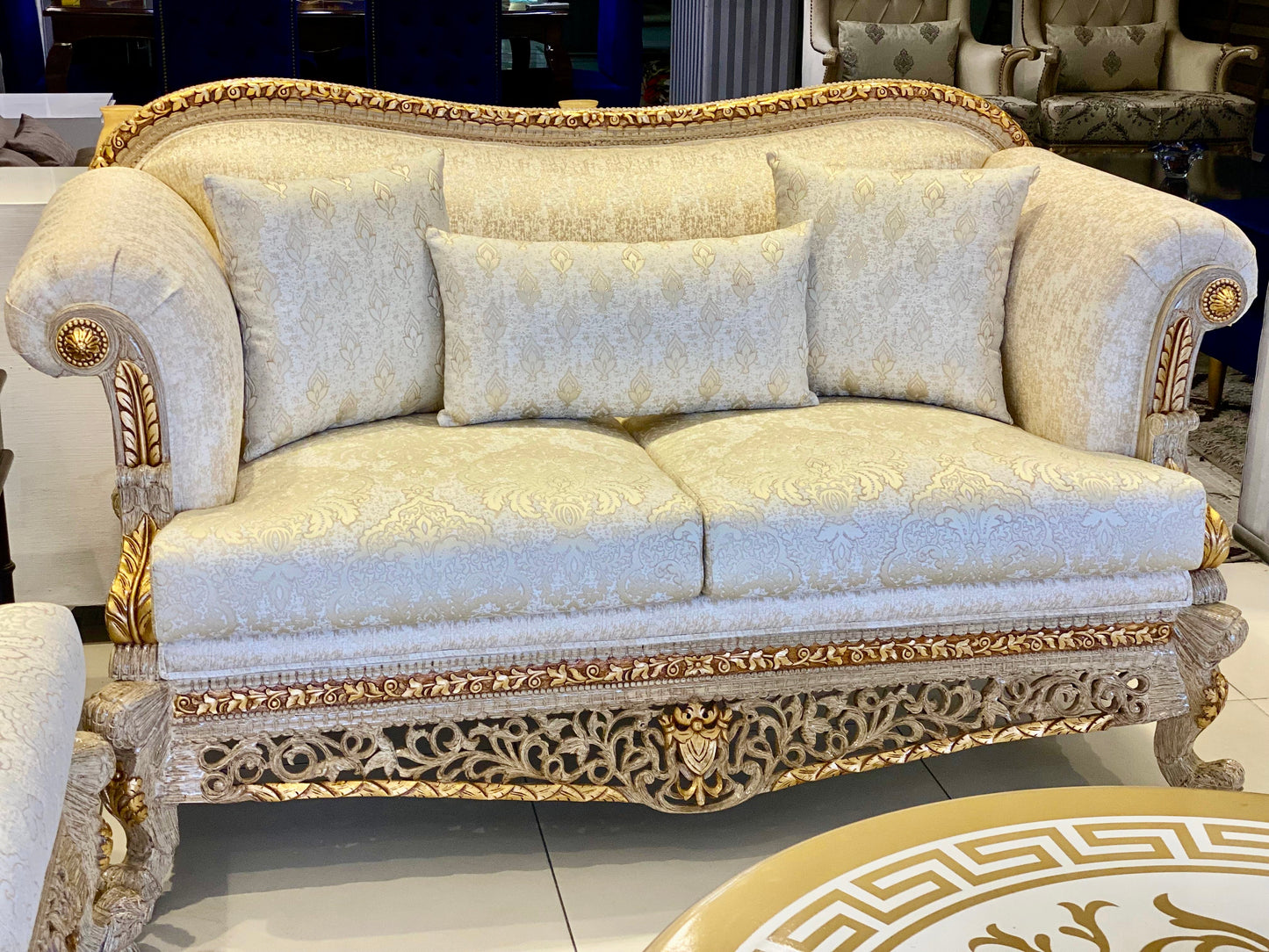 Royal Radiant Carved 6 Seater Sofa | Maximizes Seating