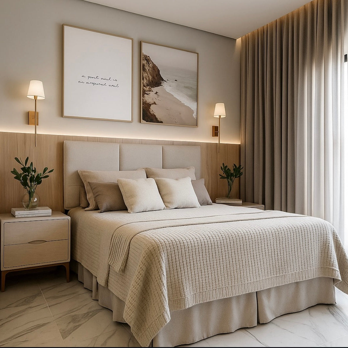 Sand Rust Bed With 2 Side-Tables | Unifies Your Room Style