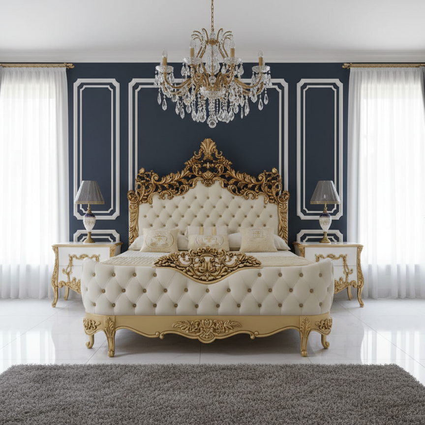 Gold Crème Bridal Set with Dressing and 2 Side-Tables | Wedding's Must Have