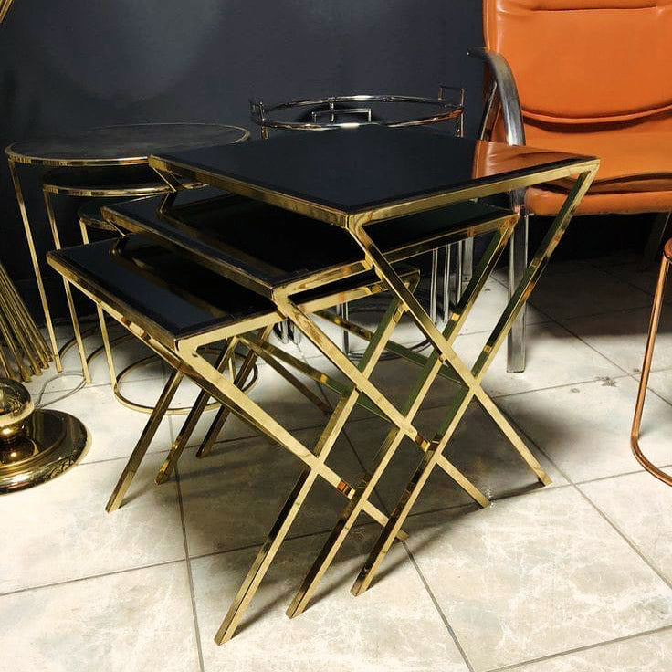 Noir Gold Nest Table Set | Creates Extra Table Space