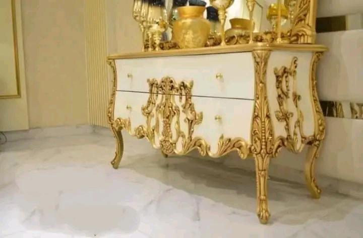 Gold Crème Bridal Set with Dressing and 2 Side Tables