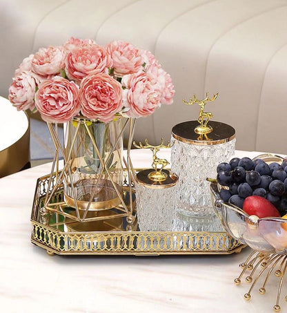 Iron Nordic Vase With Glass Inlay | Showcase Your Flowers