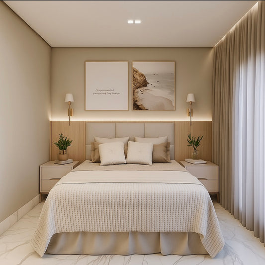 Sand Rust Bed With 2 Side-Tables | Unifies Your Room Style
