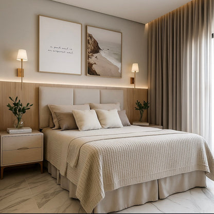 Sand Rust Bed With 2 Side-Tables | Unifies Your Room Style