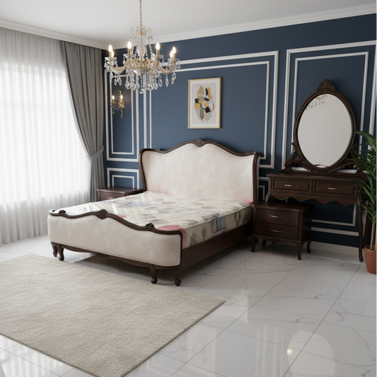 Classic Bed Set With Dressing & 2 Side-Tables