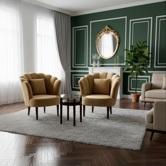 Camel Luxe Duo With Table | Seating For Two