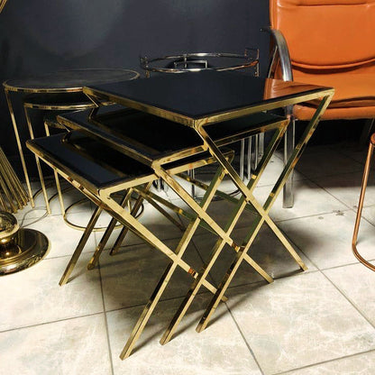 Noir Gold Nest Table Set | Creates Extra Table Space