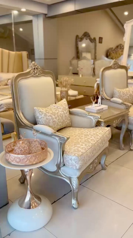 Foliage Crème Chairs with Table | Complete Your Bedroom